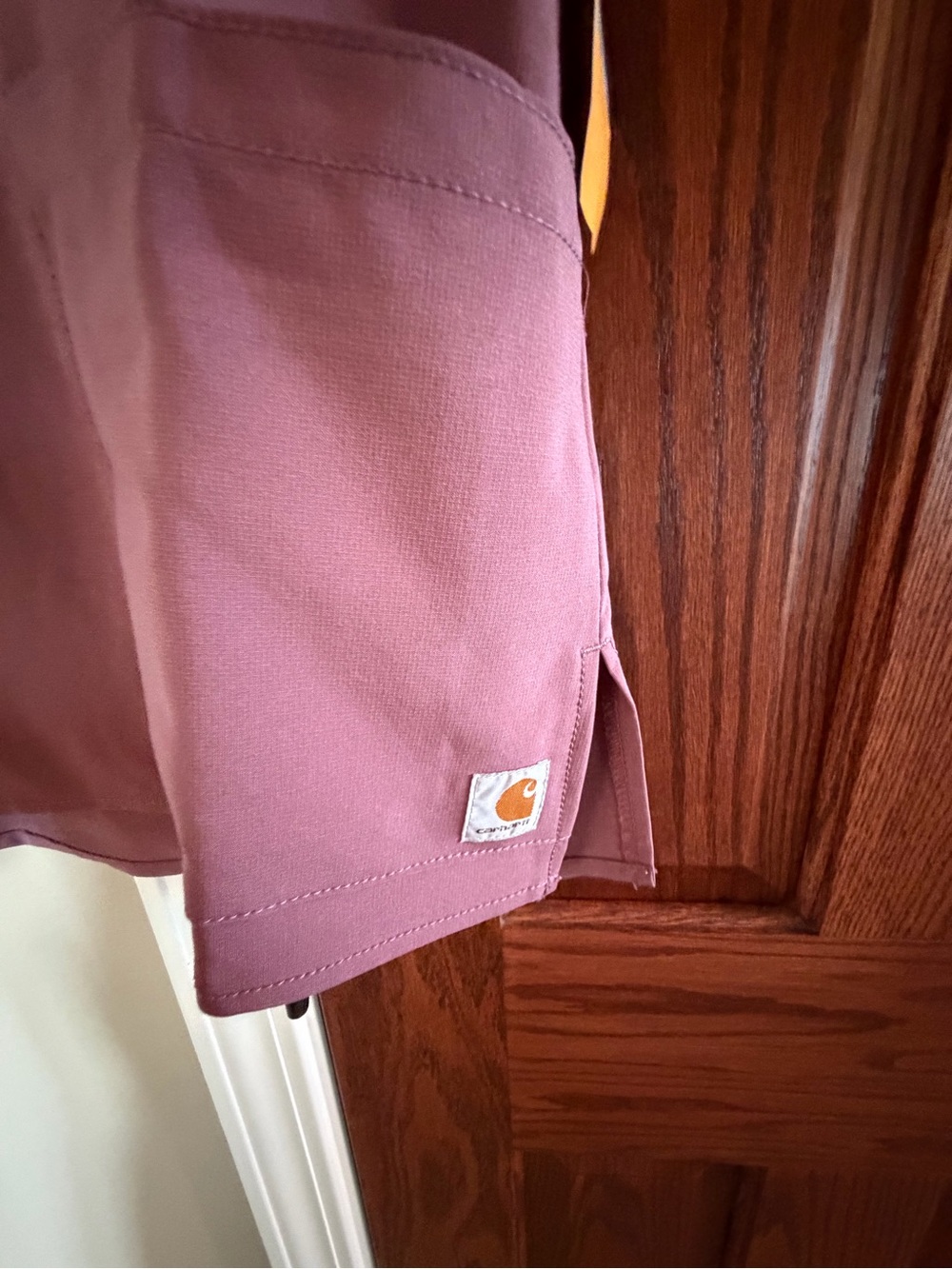 Carhartt Women's Mauve V-Neck Scrub Top - Rosewood Tone - Picture 2 of 6